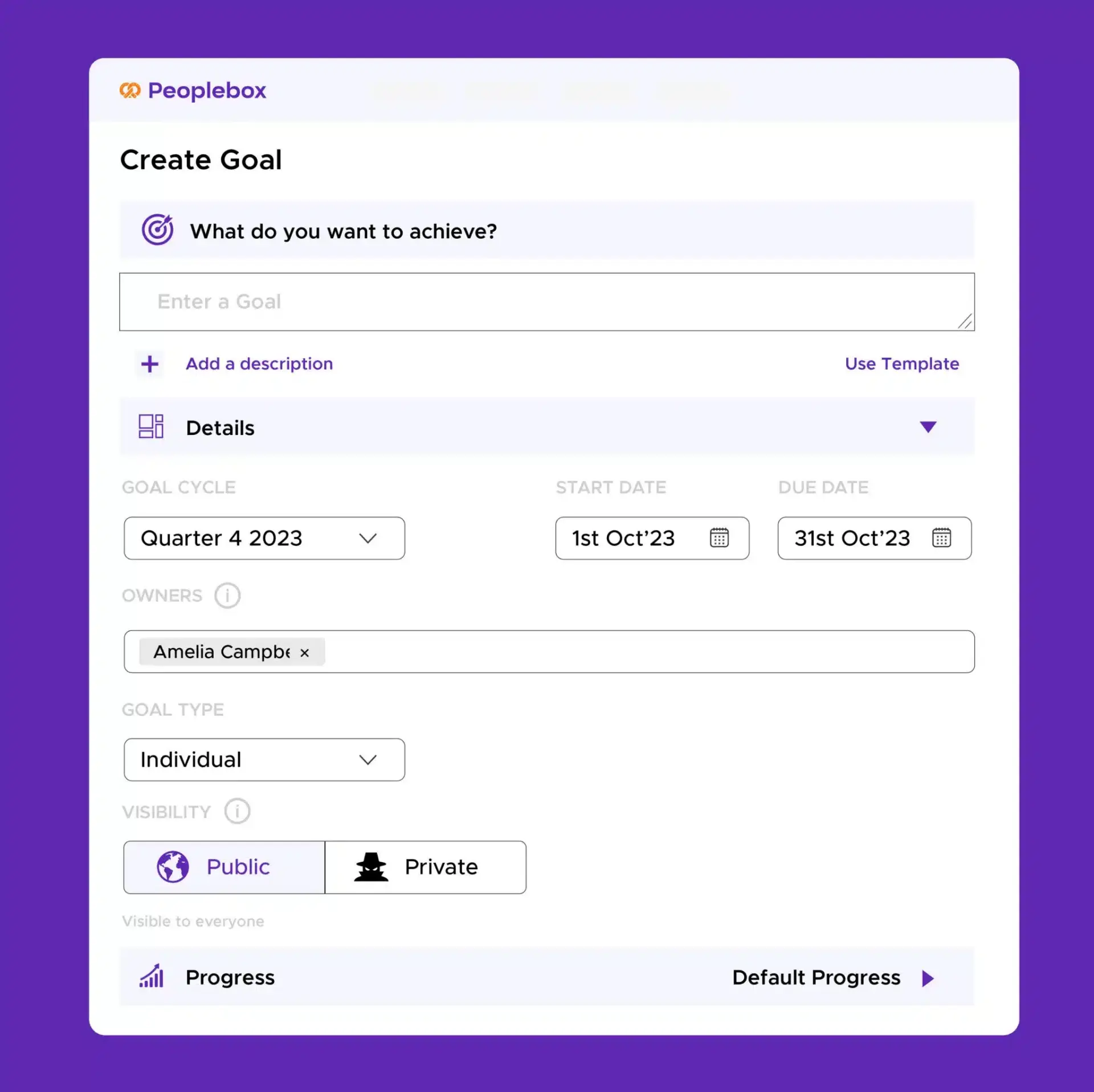 set goals in seconds for employee performance reviews - peoplebox